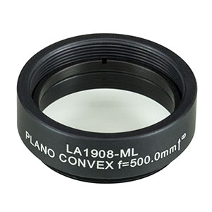 LA1908-ML - Ø1in N-BK7 Plano-Convex Lens, SM1-Threaded Mount, f = 500 mm, Uncoated