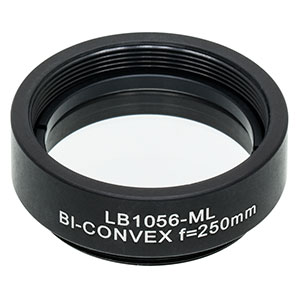 LB1056-ML - Mounted N-BK7 Bi-Convex Lens, Ø1in, f = 250.0 mm, Uncoated