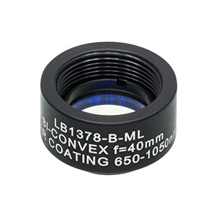 LB1378-B-ML - Mounted N-BK7 Bi-Convex Lens, Ø1/2in, f = 40.0 mm, ARC: 650-1050 nm
