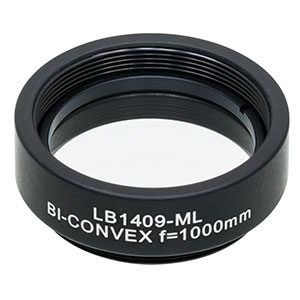 LB1409-ML - Mounted N-BK7 Bi-Convex Lens, Ø1in, f = 1000.0 mm, Uncoated
