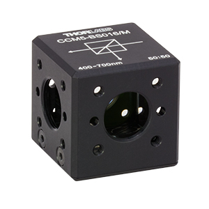 CCM5-BS016/M - 16 mm Cage Cube-Mounted Non-Polarizing Beamsplitter, 400 - 700 nm, M4 Tap