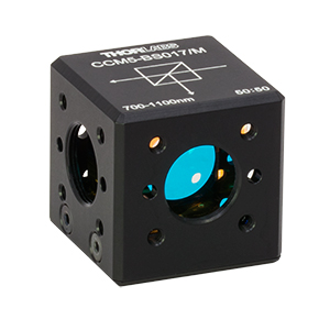 CCM5-BS017/M - 16 mm Cage Cube-Mounted Non-Polarizing Beamsplitter, 700 - 1100 nm, M4 Tap