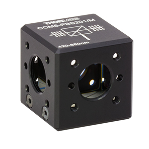 CCM5-PBS201/M - 16 mm Cage-Cube-Mounted Polarizing Beamsplitter Cube, 420-680 nm, M4 Tap