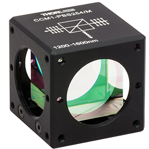 CCM1-PBS254/M - 30 mm Cage Cube-Mounted Polarizing Beamsplitter Cube, 1200-1600 nm, M4 Tap