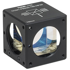 CCM1-PBS25-780-HP/M - 30 mm Cage-Cube-Mounted, High-Power, Polarizing Beamsplitter Cube, 780 - 808 nm, M4 Tap