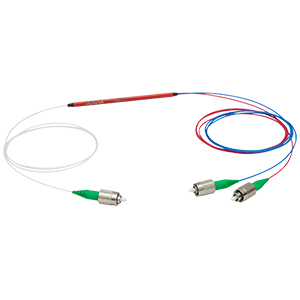 RB31A1 - 488 nm / 633 nm Wavelength Combiner/Splitter, FC/APC Connectors