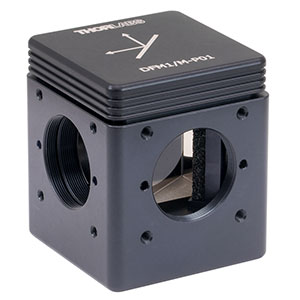 DFM1/M-P01 - Kinematic Beam Turning Cage Cube with Silver-Coated Right-Angle Prism Mirror, 450 nm - 20 µm, Right-Turning, M6 Tapped Holes