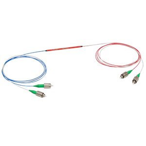 TW670R5A2 - 2x2 Wideband Fiber Optic Coupler, 670 ± 75 nm, 50:50 Split, FC/APC Connectors