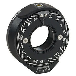 RSP1X225 - Rotation Mount for Ø1in (Ø25.4 mm) Optics, 360° Continuous or 22.5° Indexed Rotation, 8-32 Tap