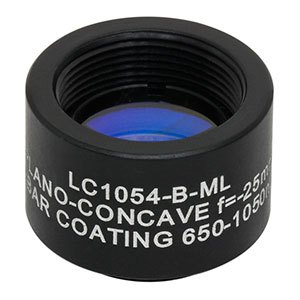 LC1054-B-ML - Ø1/2in N-BK7 Plano-Concave Lens, SM05-Threaded Mount, f = -25.0 mm, ARC: 650-1050 nm