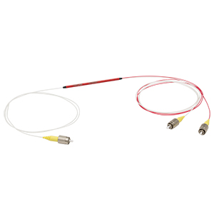TW560R5F1 - 1x2 Wideband Fiber Optic Coupler, 560 ± 50 nm, 50:50 Split, FC/PC