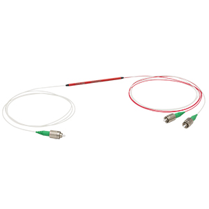 TW1550R2A1 - 1x2 Wideband Fiber Optic Coupler, 1550 ± 100 nm, 90:10 Split, FC/APC
