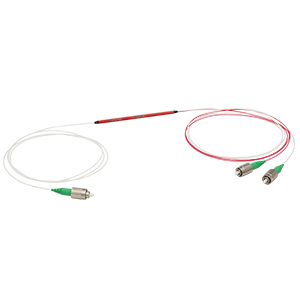 TW1550R3A1 - 1x2 Wideband Fiber Optic Coupler, 1550 ± 100 nm, 75:25 Split, FC/APC
