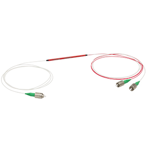 TW1550R5A1 - 1x2 Wideband Fiber Optic Coupler, 1550 ± 100 nm, 50:50 Split, FC/APC