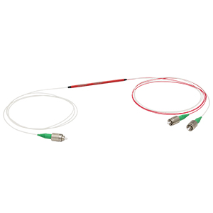 TW630R3A1 - 1x2 Wideband Fiber Optic Coupler, 630 ± 50 nm, 75:25 Split, FC/APC