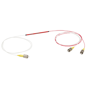 TW630R3F1 - 1x2 Wideband Fiber Optic Coupler, 630 ± 50 nm, 75:25 Split, FC/PC