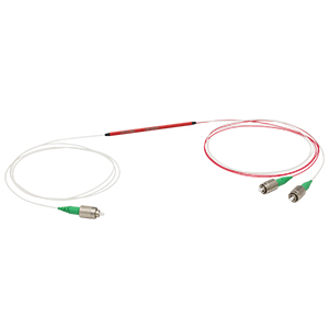 TW630R5A1 - 1x2 Wideband Fiber Optic Coupler, 630 ± 50 nm, 50:50 Split, FC/APC
