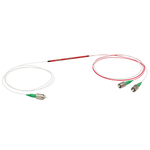 TW670R5A1 - 1x2 Wideband Fiber Optic Coupler, 670 ± 75 nm, 50:50 Split, FC/APC