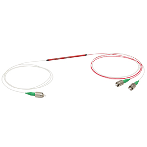 TW850R2A1 - 1x2 Wideband Fiber Optic Coupler, 850 ± 100 nm, 90:10 Split, FC/APC