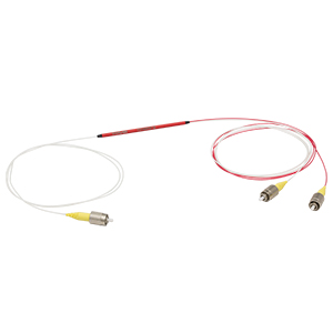 TW1064R3F1B - 1x2 Wideband Fiber Optic Coupler, 1064 ± 100 nm, 0.22 NA, 75:25 Split, FC/PC