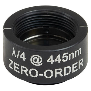 WPQSM05-445 - Ø1/2in Zero-Order Quarter-Wave Plate, SM05-Threaded Mount, 445 nm