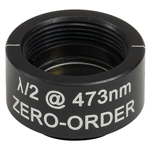 WPHSM05-473 - Ø1/2in Zero-Order Half-Wave Plate, SM05-Threaded Mount, 473 nm