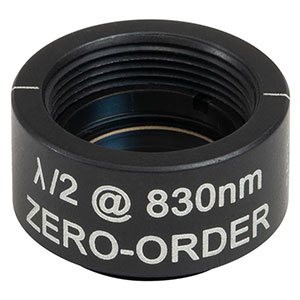 WPHSM05-830 - Ø1/2in Zero-Order Half-Wave Plate, SM05-Threaded Mount, 830 nm