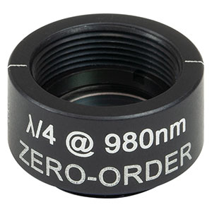 WPQSM05-980 - Ø1/2in Zero-Order Quarter-Wave Plate, SM05-Threaded Mount, 980 nm