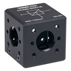 CCM5-BS016 - 16 mm Cage Cube-Mounted Non-Polarizing Beamsplitter, 400 - 700 nm, 8-32 Tap