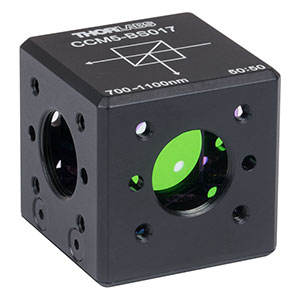 CCM5-BS017 - 16 mm Cage Cube-Mounted Non-Polarizing Beamsplitter, 700 - 1100 nm, 8-32 Tap