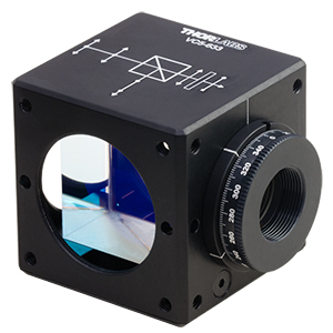 VC5-633 - 30 mm Cage-Cube-Mounted Variable Circular Polarizer 633 nm, 8-32 Tap