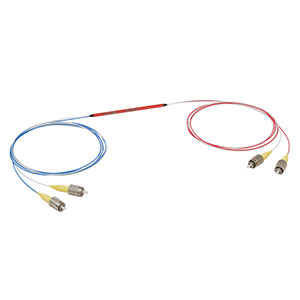 TN830R2F2 - 2x2 Narrowband Fiber Optic Coupler, 830 ± 15 nm, 90:10 Split, FC/PC Connectors