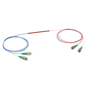 TN830R3A2 - 2x2 Narrowband Fiber Optic Coupler, 830 ± 15 nm, 75:25 Split, FC/APC Connectors