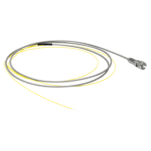 P9-1064HE-2 - High Power, Single Mode Fiber Patch Cable, 1064 nm, FC/PC (End Cap, AR Coated) to Scissor-Cut, 2 m Long