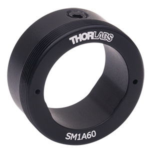 SM1A60 - Externally SM1-Threaded Mounting Adapter with Ø0.7in</br>(Ø17.8 mm) Bore and 1in Outer Diameter