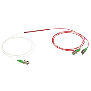 TW1650R2A1 - 1x2 Wideband Fiber Optic Coupler, 1650 ± 100 nm, 90:10 Split, FC/APC