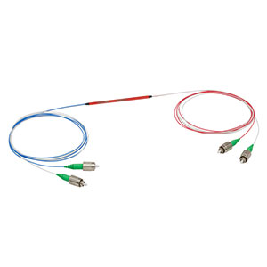 TN785R5A2 - 2x2 Narrowband Fiber Optic Coupler, 785 ± 15 nm, 50:50 Split, FC/APC Connectors