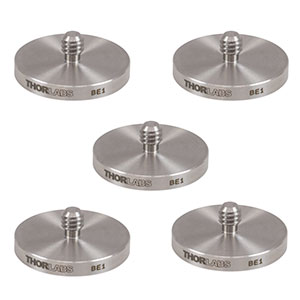 BE1-P5 - Ø1.25in Studded Pedestal Base Adapter, 1/4in-20 Threads, 5 Pack