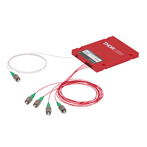 TWQ560HA - 1x4 Wideband Fiber Optic Coupler, 560 ± 50 nm, 25:25:25:25 Split, FC/APC