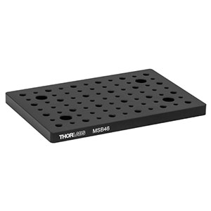 MSB46 - 4in x 6in x 3/8in Mini-Series Aluminum Breadboard, 8-32 and 1/4in-20 High-Density Taps