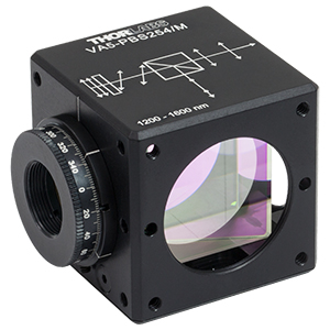 VA5-PBS254/M - 30 mm Cage Cube-Mounted Variable Beamsplitter for 1200 - 1600 nm, M4 Tap