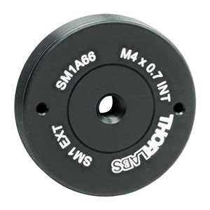 SM1A66 - Adapter with External SM1 Threads and Internal M4 x 0.7 Threads, 5.7 mm Thick