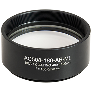AC508-180-AB-ML - f = 180.0 mm, Ø2in Achromatic Doublet, SM2-Threaded Mount, ARC: 400 - 1100 nm