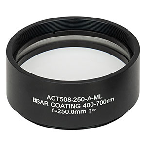 ACT508-250-A-ML - f=250 mm, Ø2in Achromatic Doublet, SM2-Threaded Mount, ARC: 400-700 nm