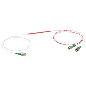TN1550R0A1 - 1x2 Narrowband Fiber Optic Coupler, 1550 ± 15 nm, 99.9:0.1 Split, FC/APC