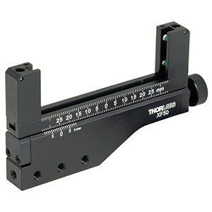 XF50 - One-Axis 50 mm Translation Mount for 12.7 mm - 76.2 mm Rectangular Optics, 8-32 Taps