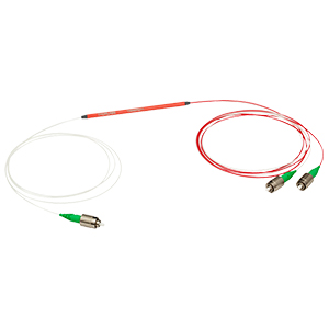 TN560R2A1 - 1x2 Narrowband Fiber Optic Coupler, 560 ± 15 nm, 90:10 Split, FC/APC