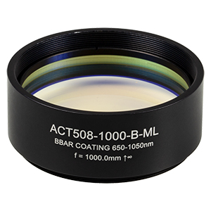ACT508-1000-B-ML - f=1000 mm, Ø2in Achromatic Doublet, SM2-Threaded Mount, ARC: 650-1050 nm