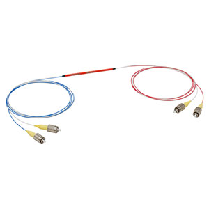 TN670R5F2 - 2x2 Narrowband Fiber Optic Coupler, 670 ± 15 nm, 50:50 Split, FC/PC Connectors
