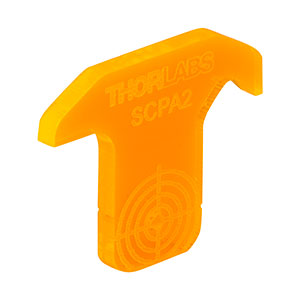 SCPA2 - 16 mm Cage Fluorescent Alignment Plate, Ø1 mm Hole, Orange